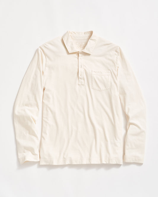 Long Sleeve Pensacola Polo Tinted White Billy Reid