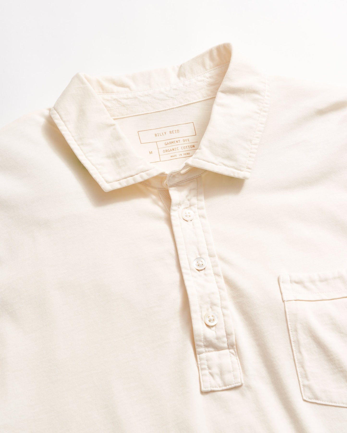 Long Sleeve Pensacola Polo Tinted White Billy Reid