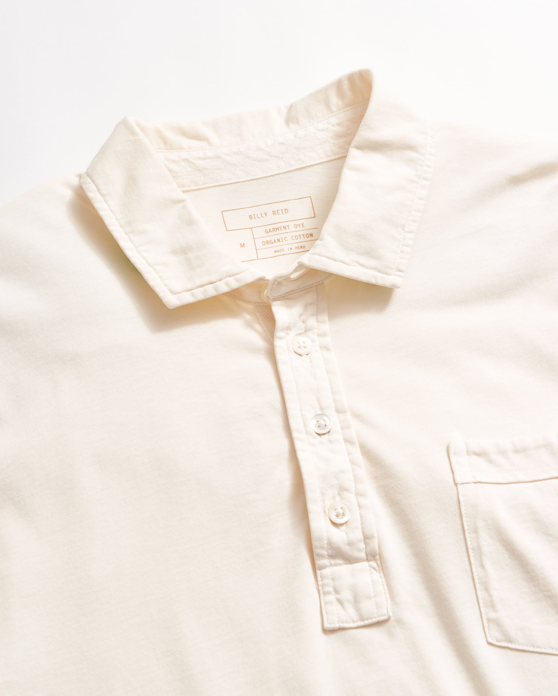 Long Sleeve Pensacola Polo Tinted White Billy Reid