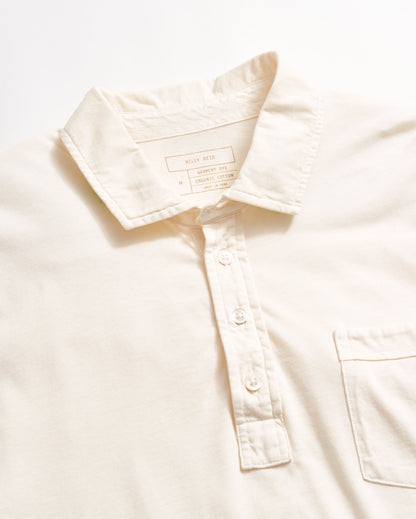 Long Sleeve Pensacola Polo Tinted White Billy Reid