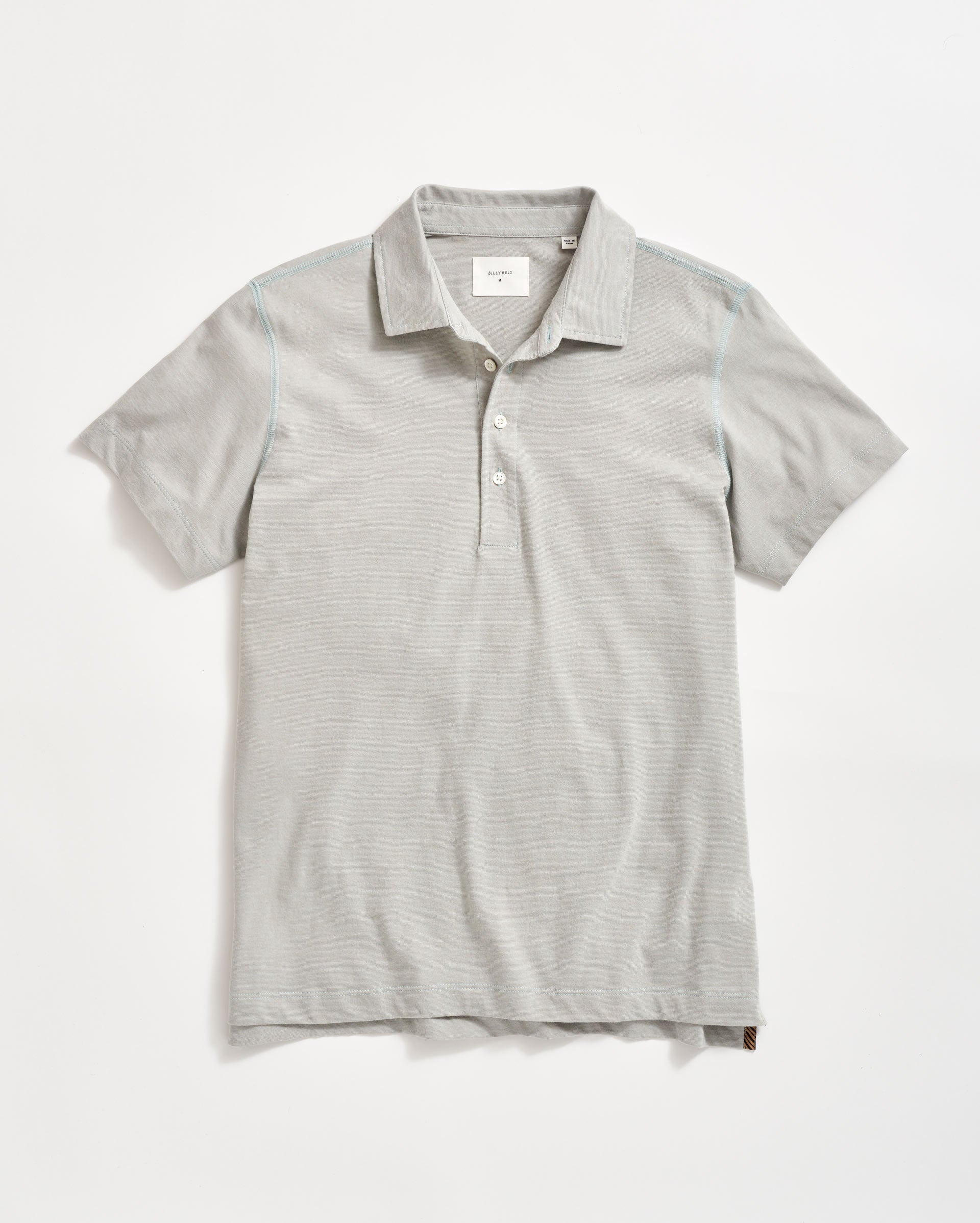 Stripe Pensacola Polo Light Blue Billy Reid