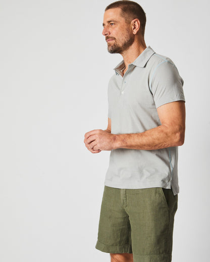 Stripe Pensacola Polo Light Blue Billy Reid