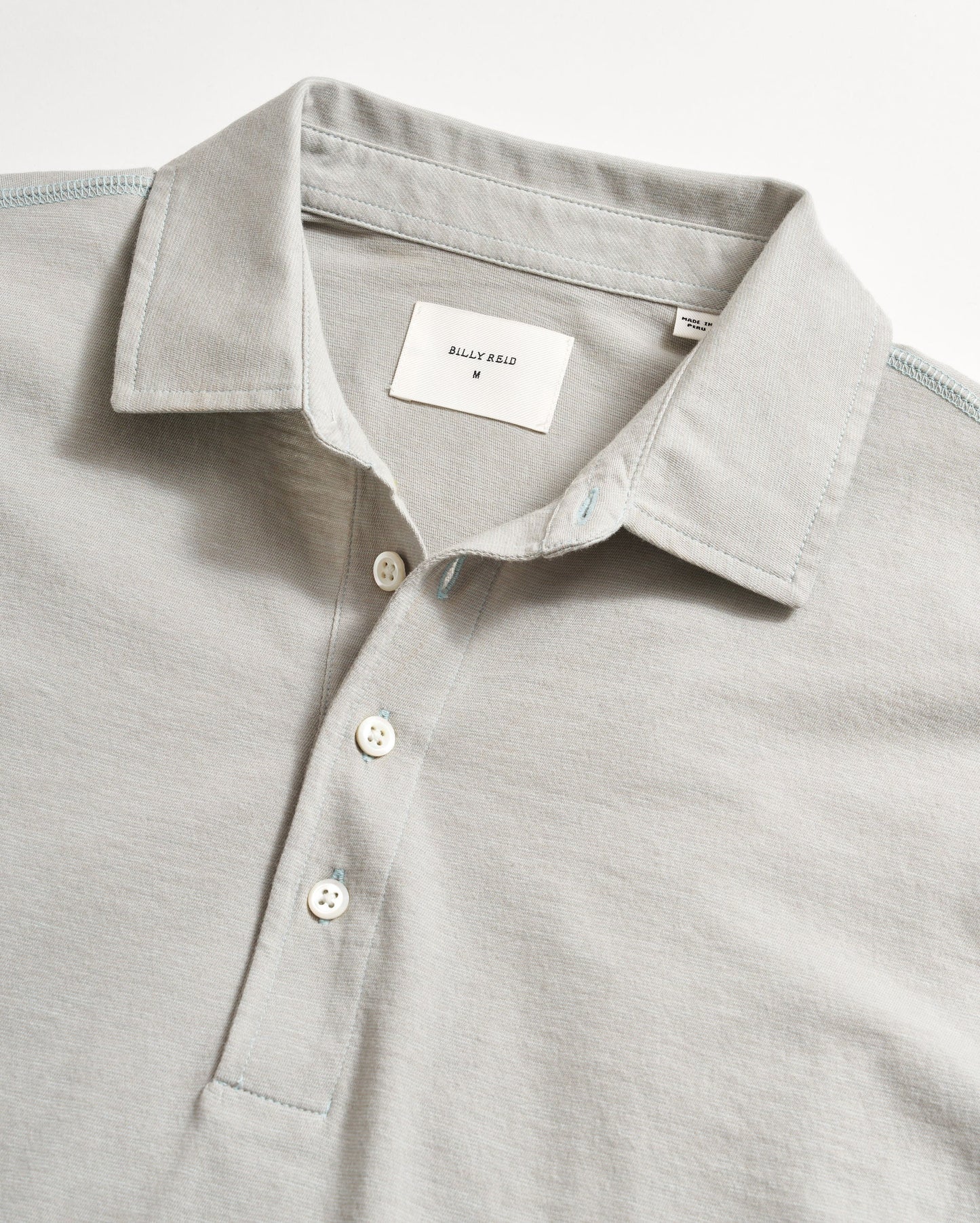 Stripe Pensacola Polo Light Blue Billy Reid