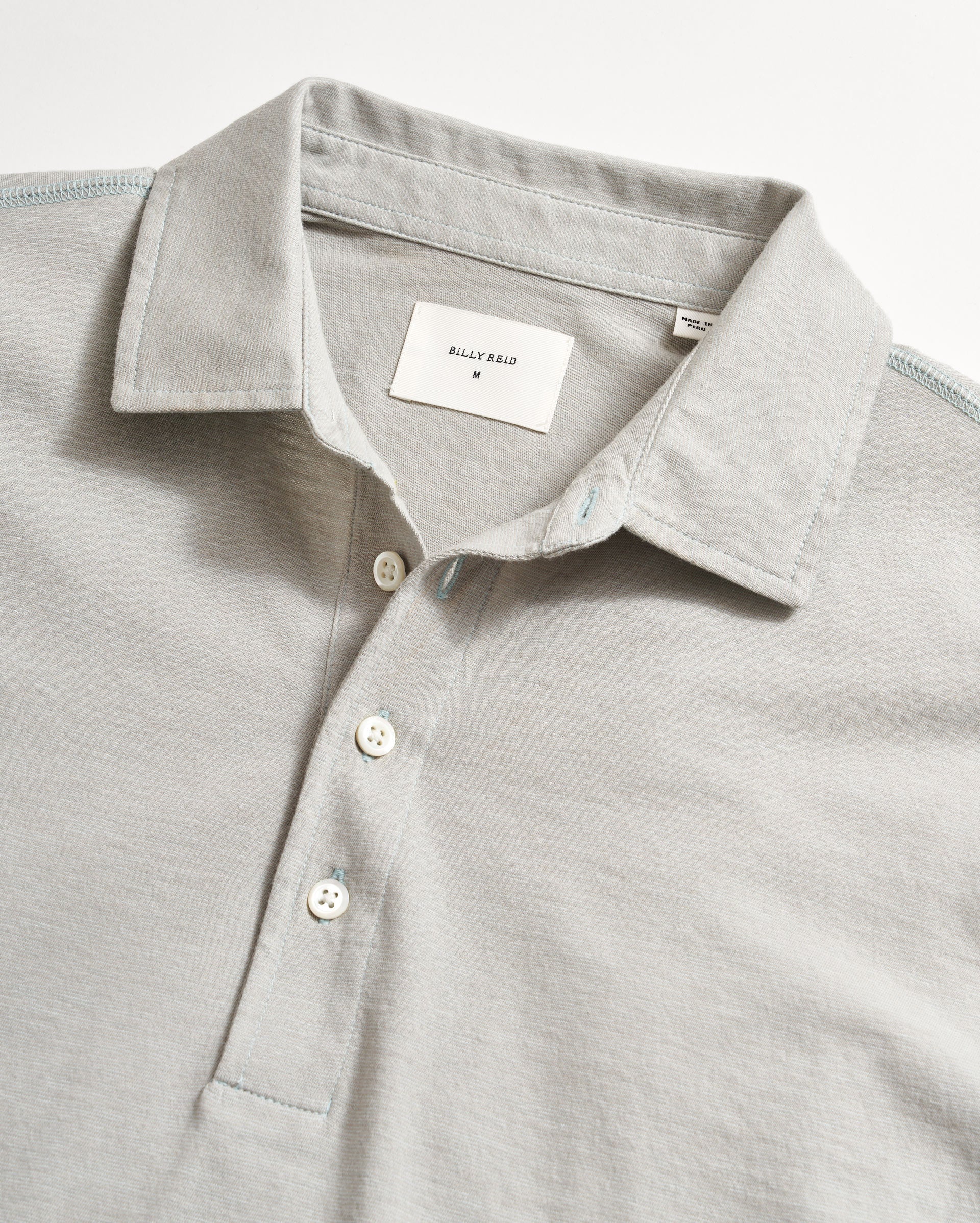 Stripe Pensacola Polo Light Blue Billy Reid