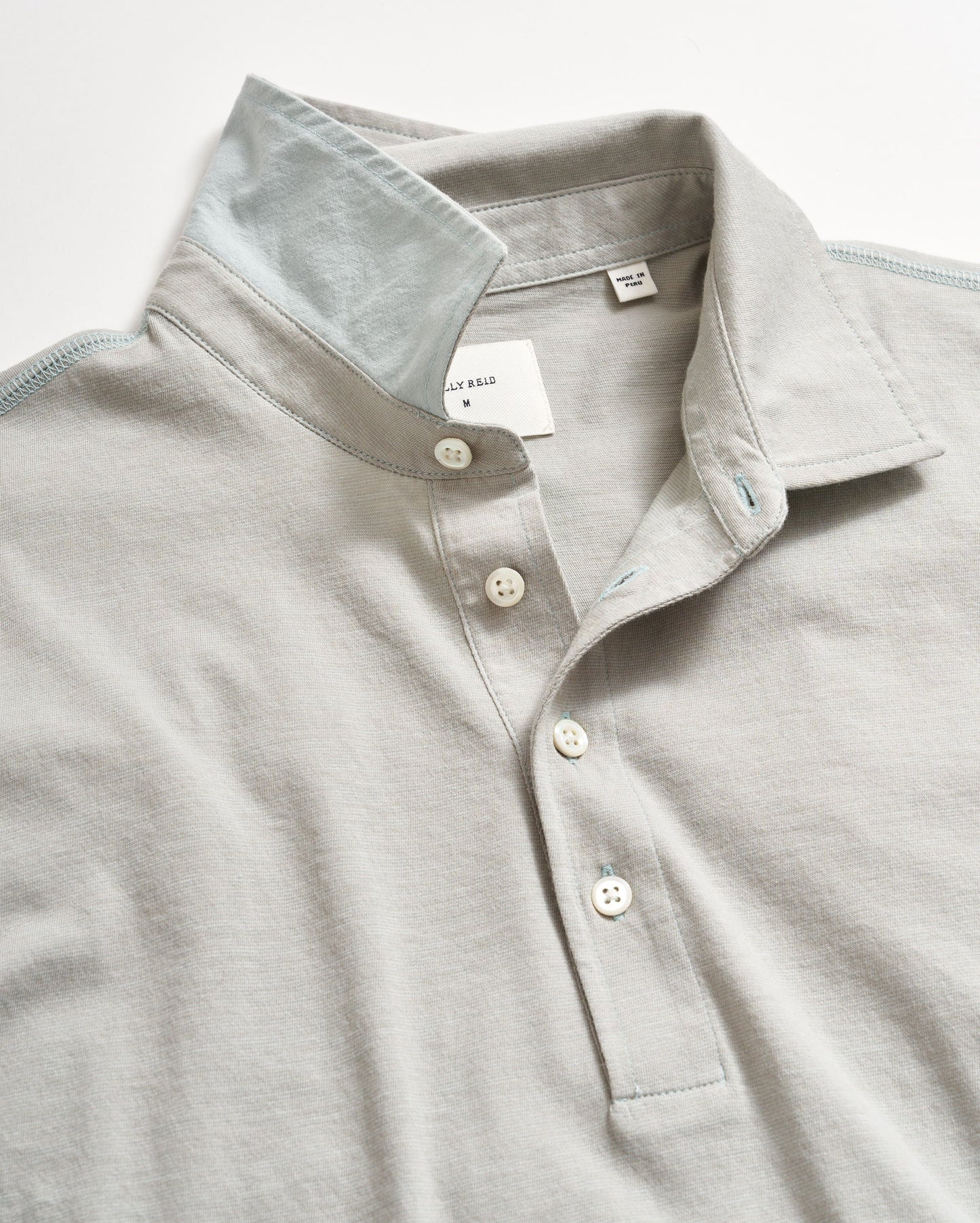 Stripe Pensacola Polo Light Blue Billy Reid