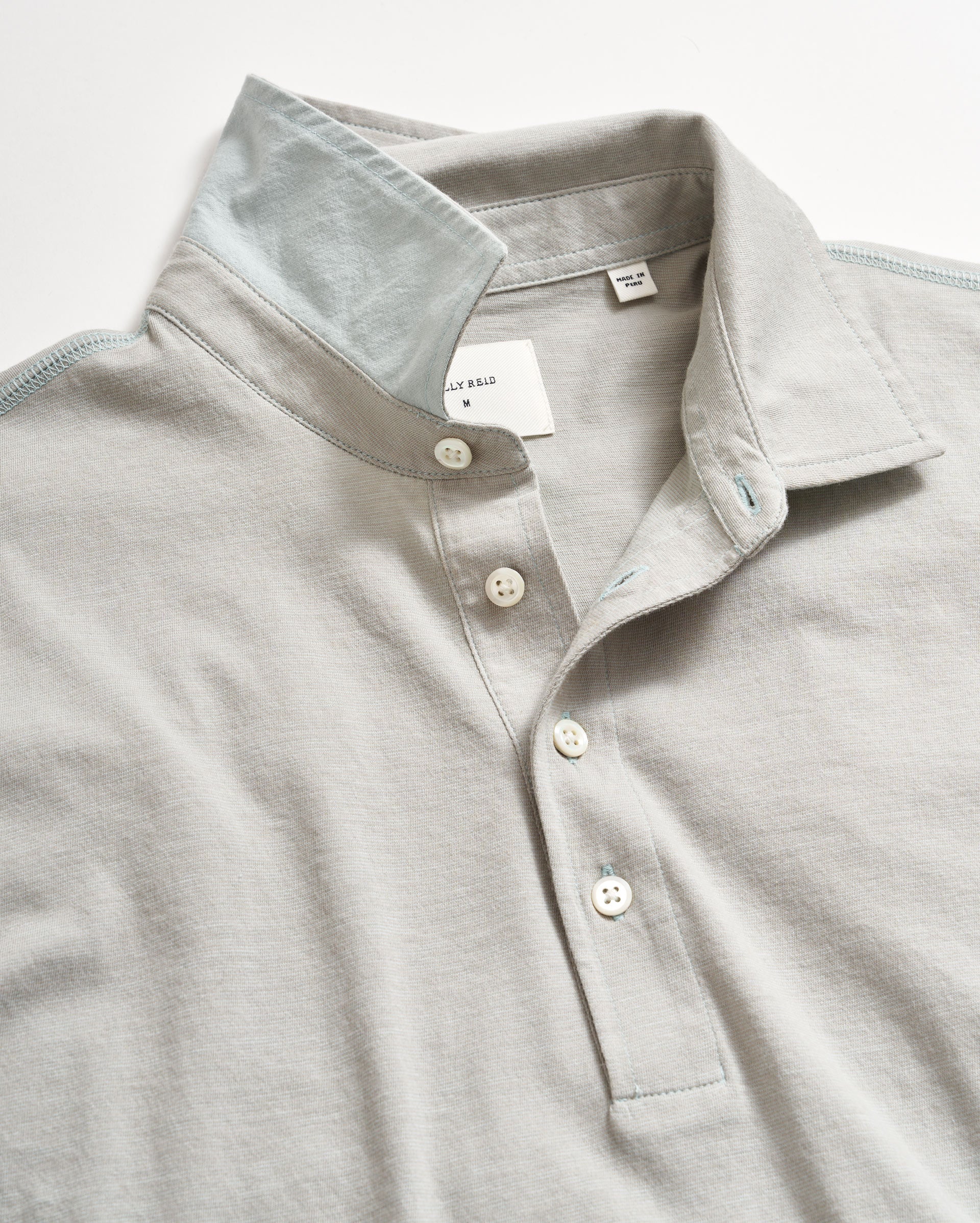 Stripe Pensacola Polo Light Blue Billy Reid