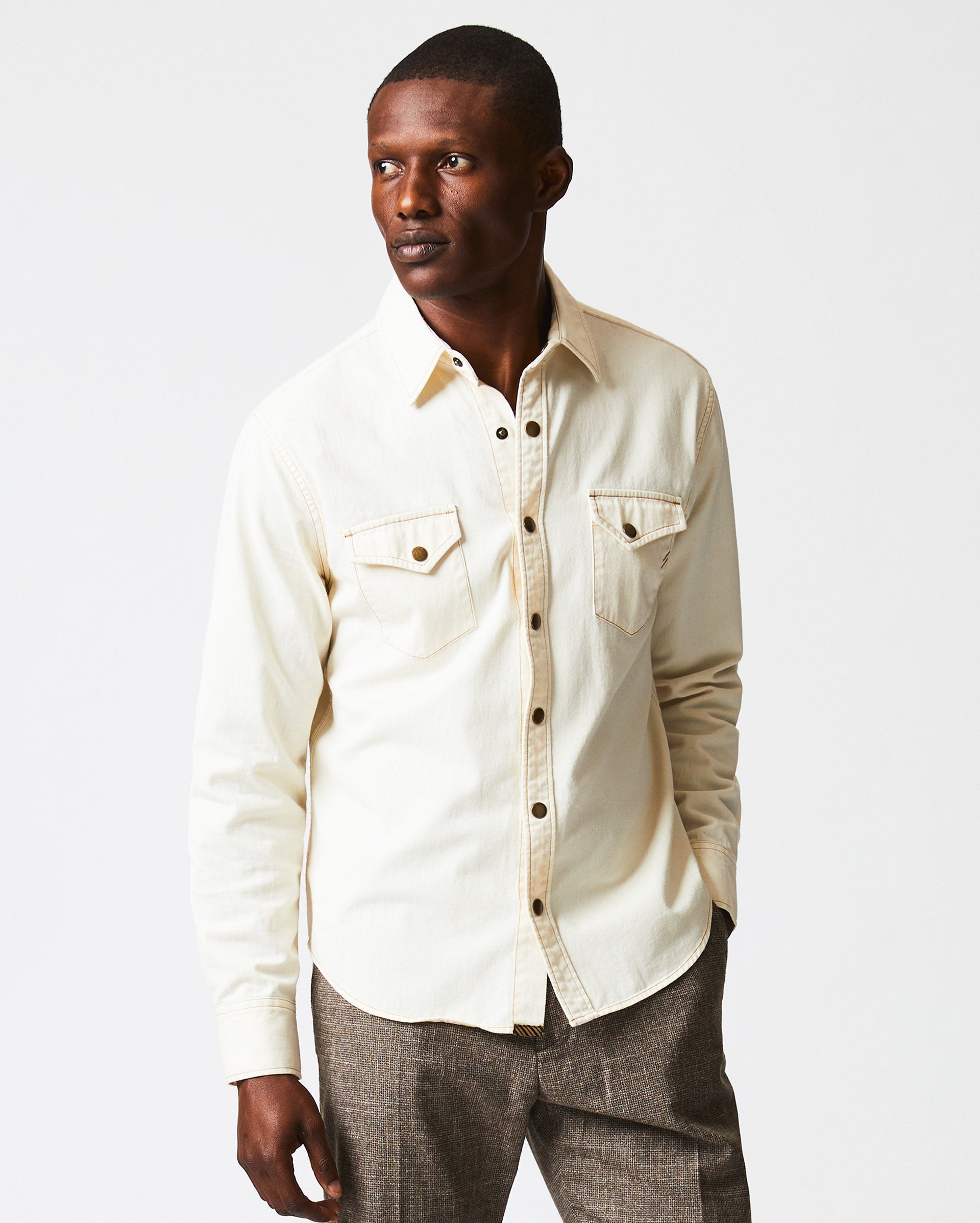 Shoals Twill Shirt Natural Billy Reid