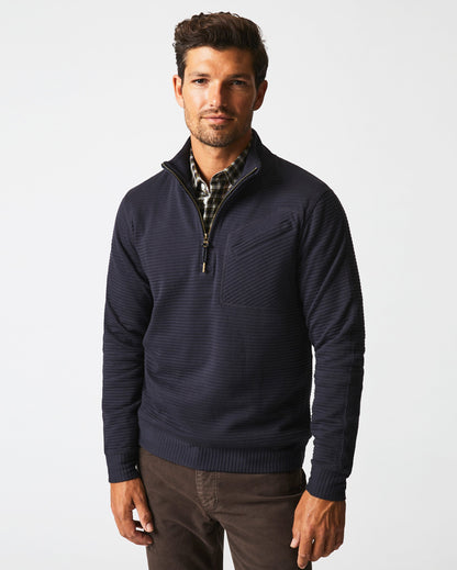 Quilted Half Zip Dark Navy Billy Reid