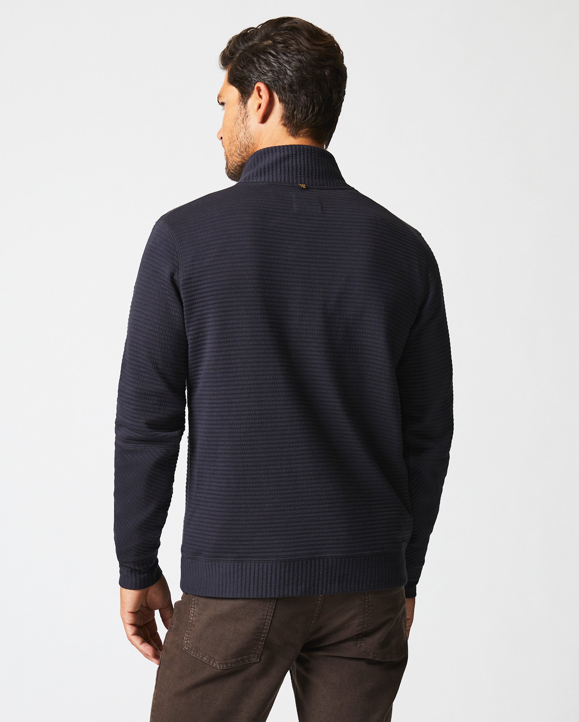 Quilted Half Zip Dark Navy Billy Reid