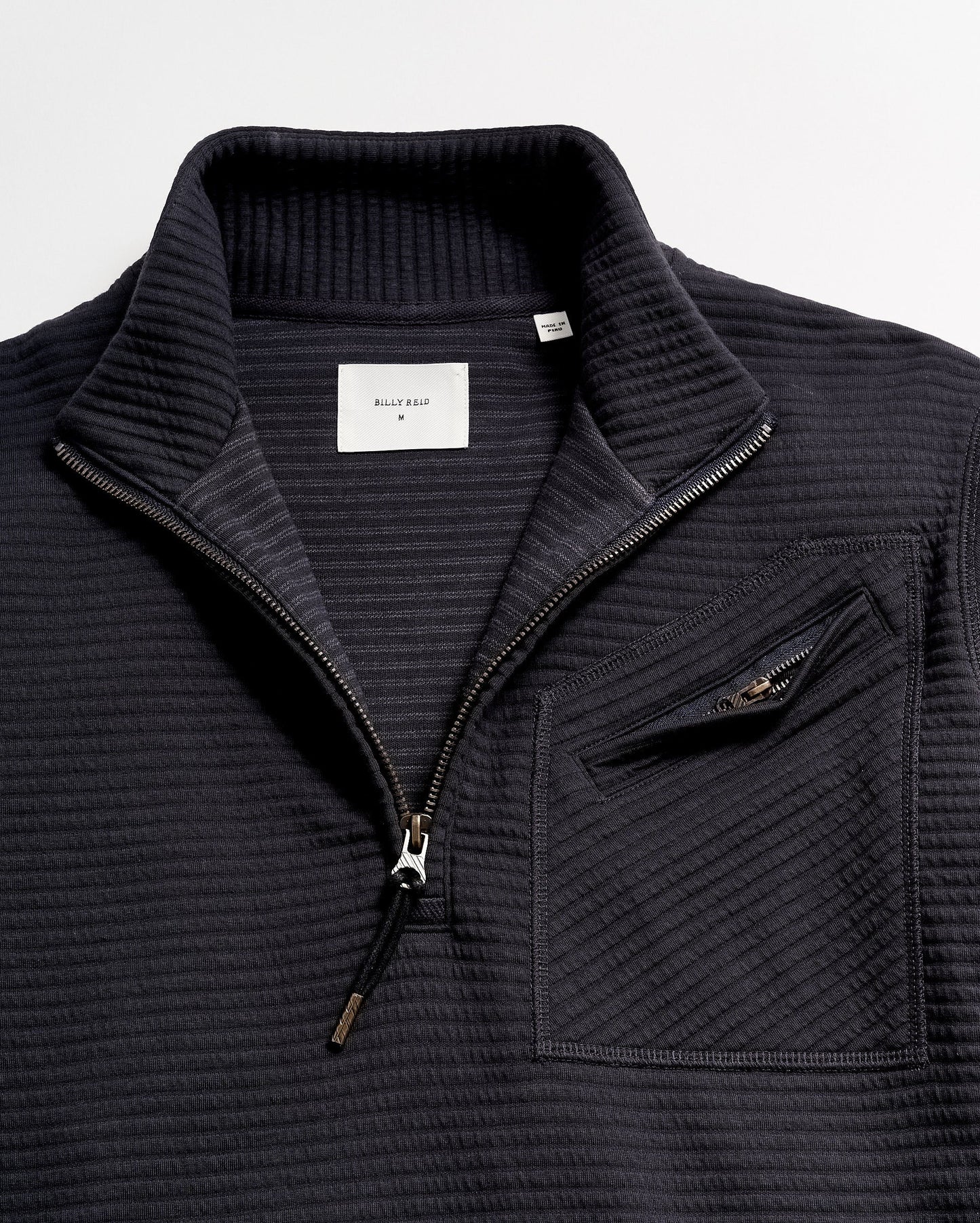 Quilted Half Zip Dark Navy Billy Reid