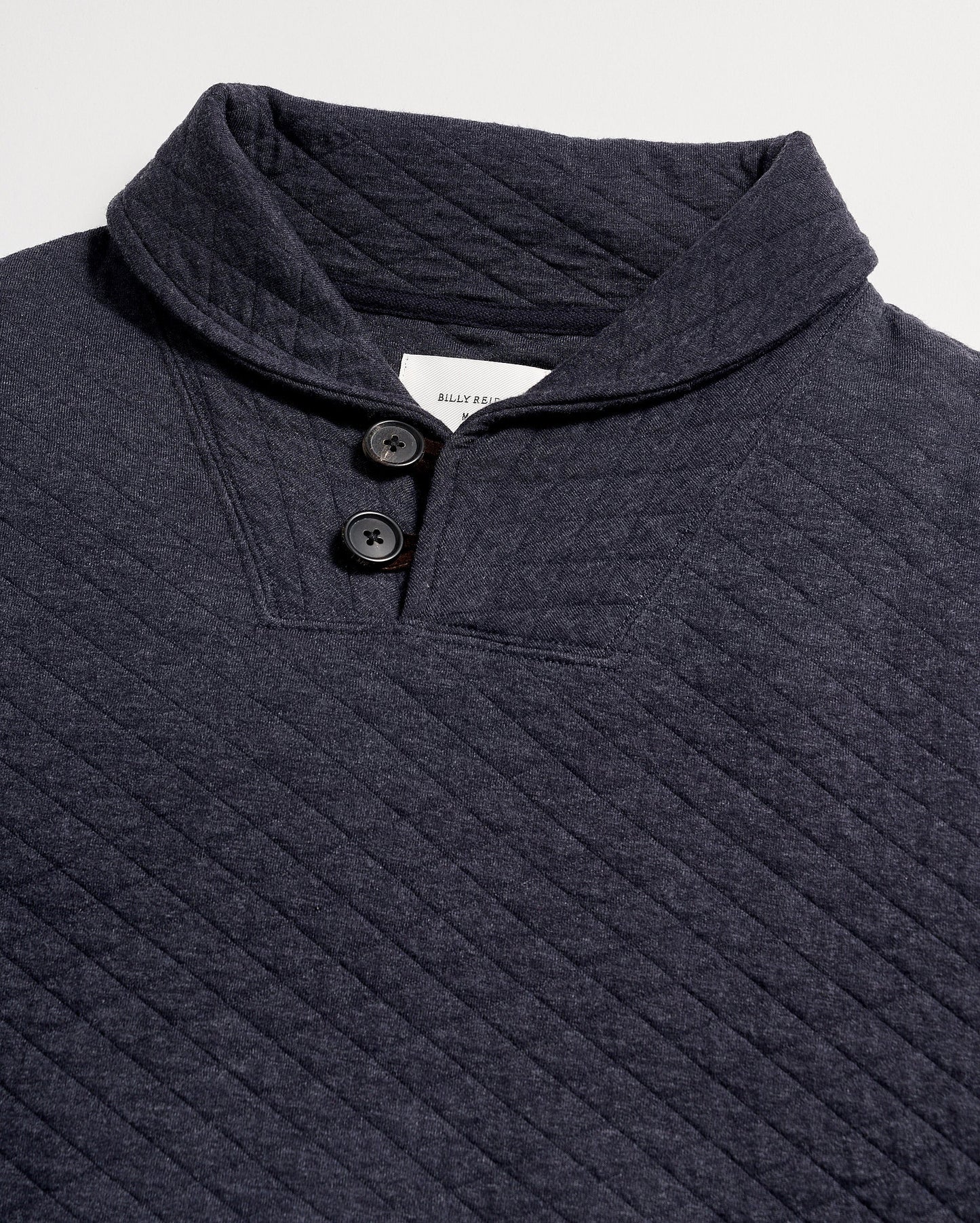 Diamond Quilt Shawl Dark Navy Billy Reid