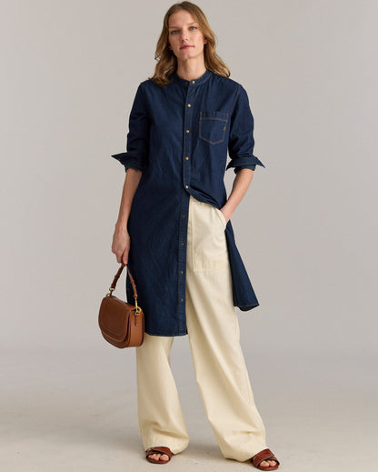 Shoals Denim Shirttail Dress Double Dye Billy Reid