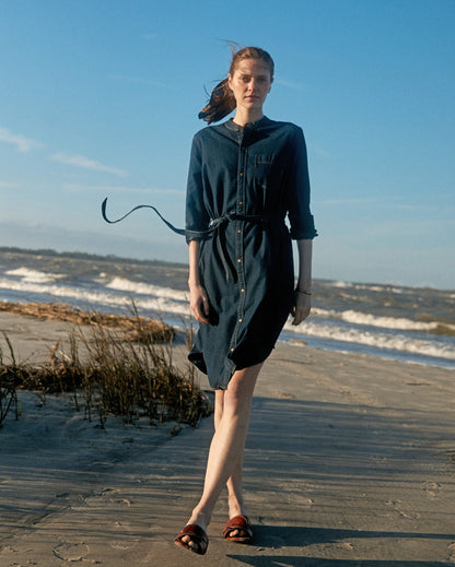 Shoals Denim Shirttail Dress Double Dye Billy Reid
