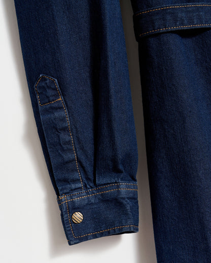 Shoals Denim Shirttail Dress Double Dye Billy Reid