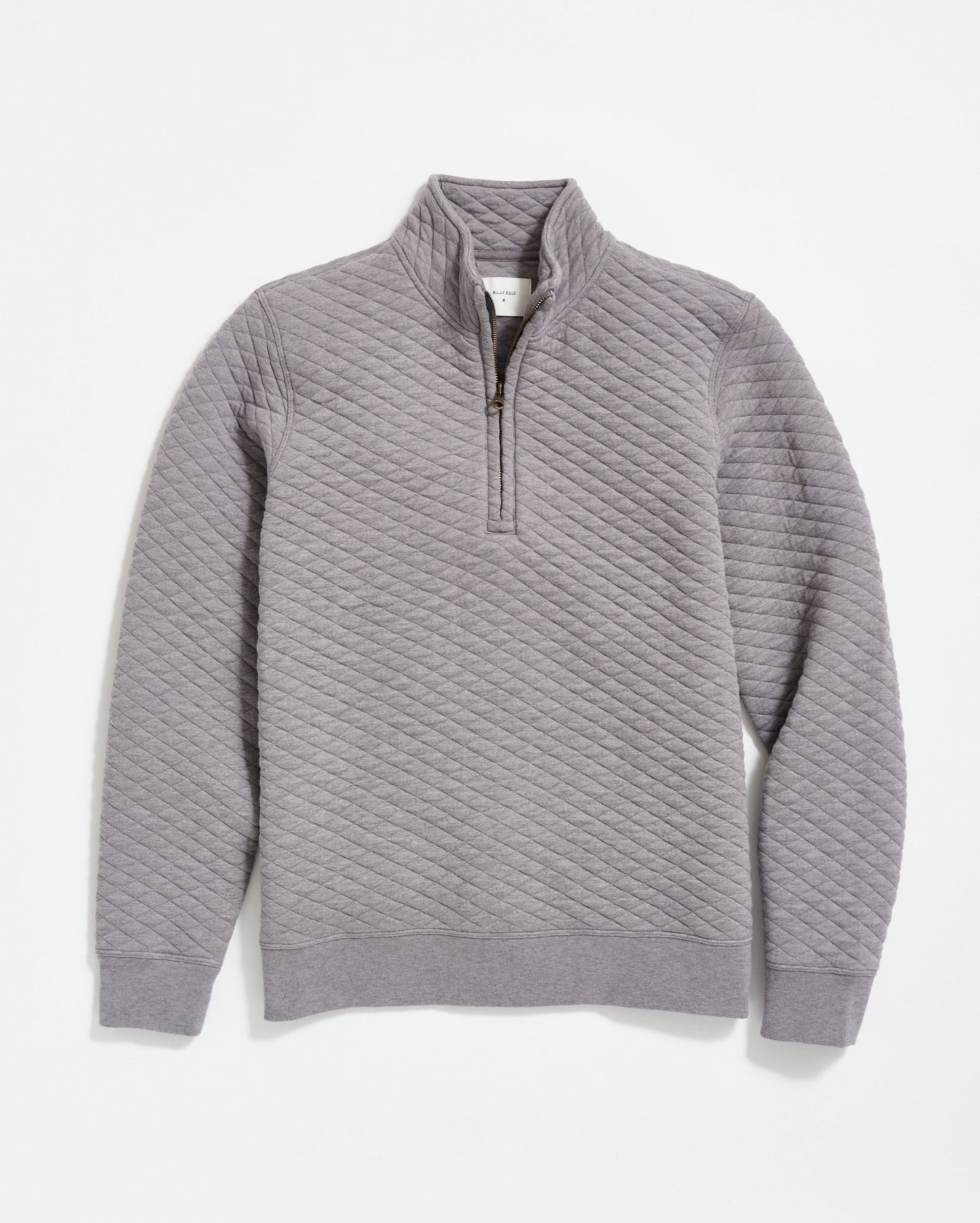 Diamond Quilt Half Zip Medium Grey Billy Reid