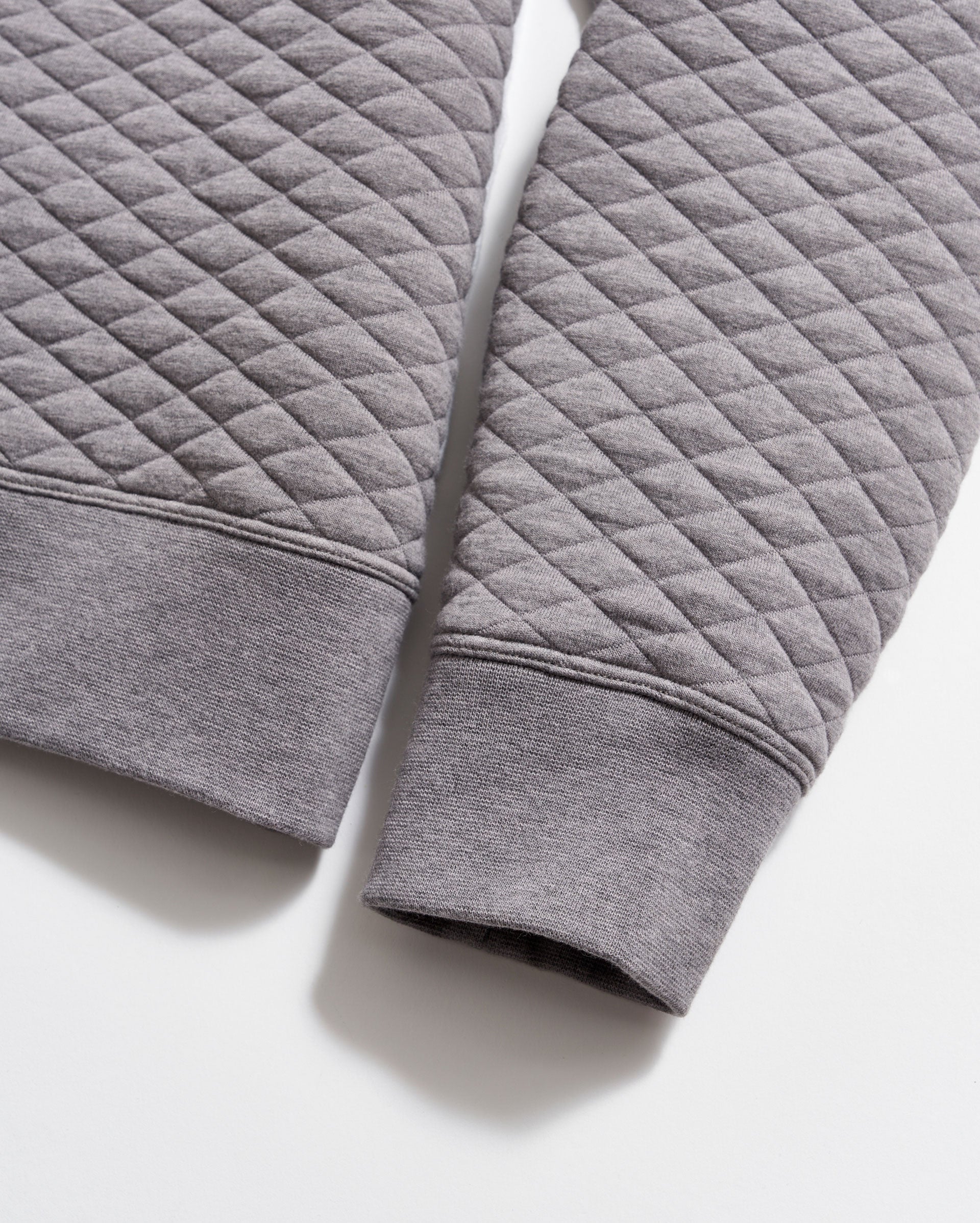 Diamond Quilt Half Zip Medium Grey Billy Reid