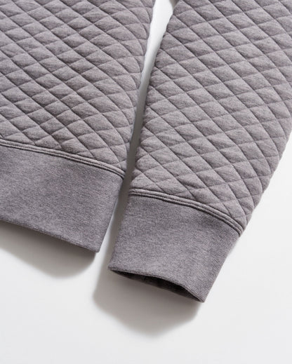 Diamond Quilt Half Zip Medium Grey Billy Reid