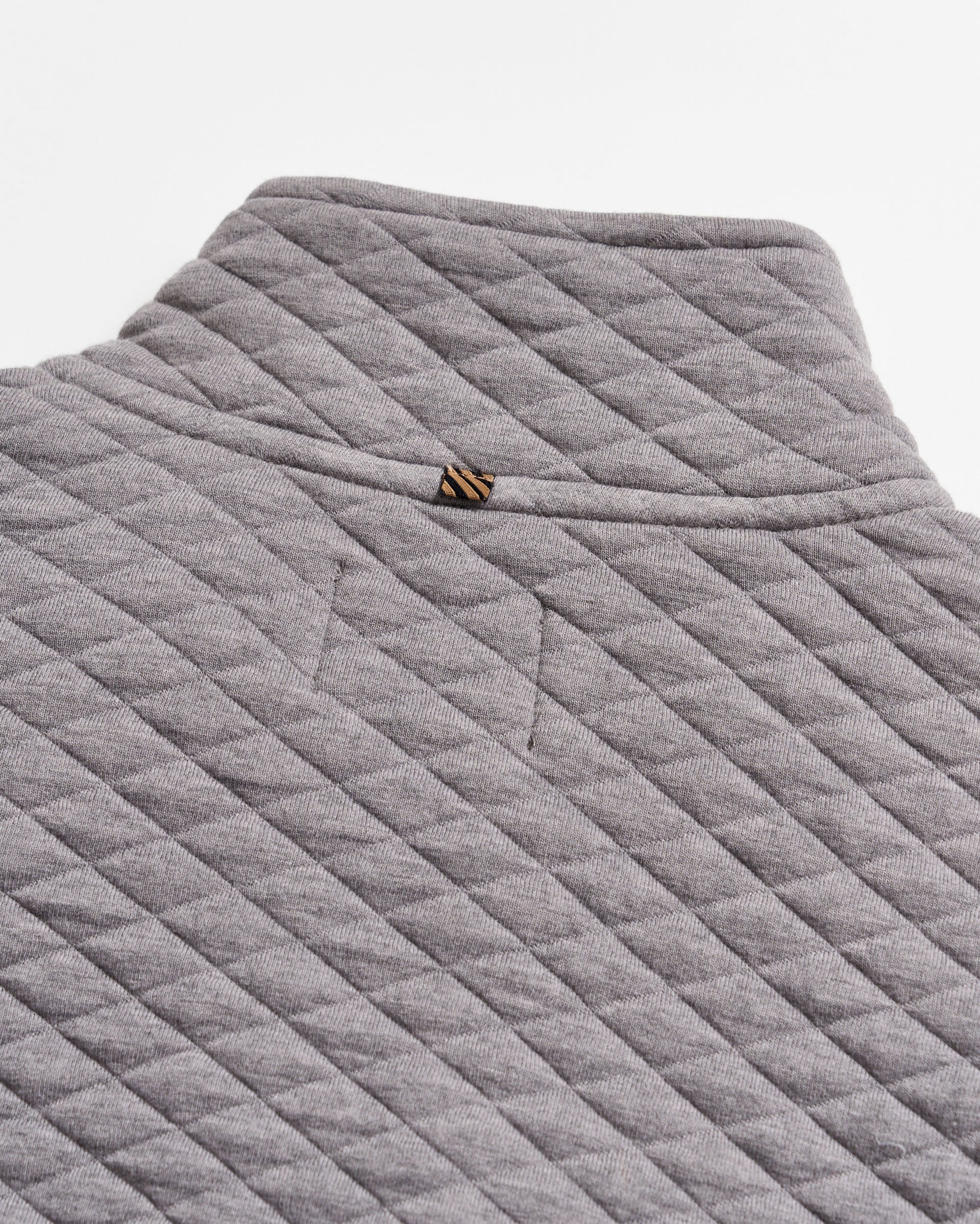 Diamond Quilt Half Zip Medium Grey Billy Reid