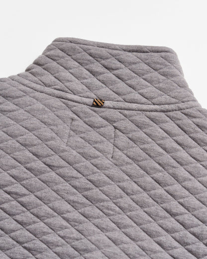 Diamond Quilt Half Zip Medium Grey Billy Reid