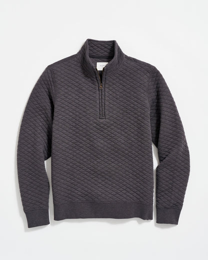 Diamond Quilt Half Zip Black Billy Reid