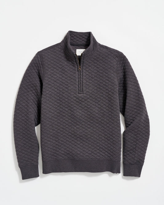 Diamond Quilt Half Zip Black Billy Reid