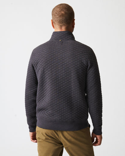 Diamond Quilt Half Zip Black Billy Reid
