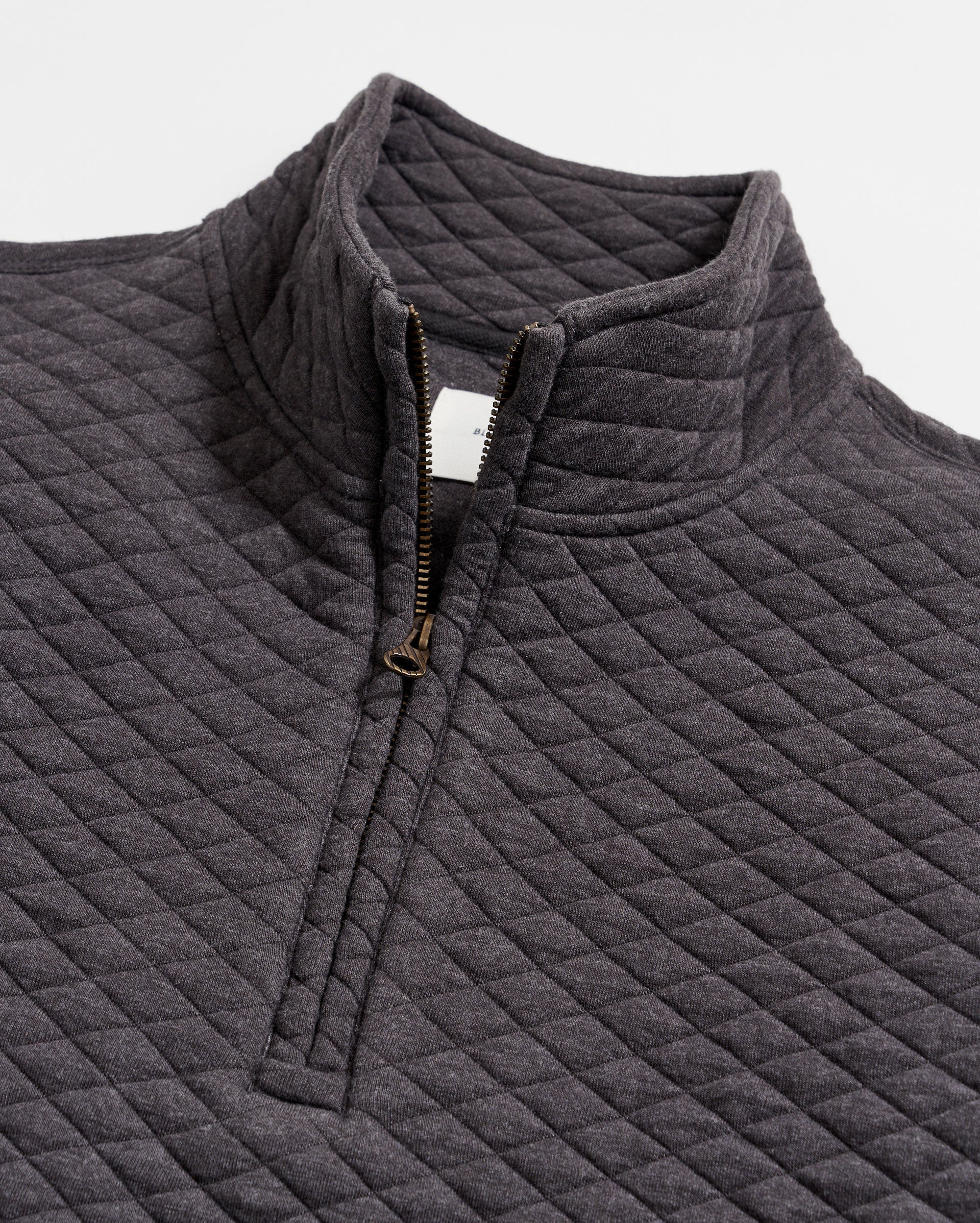 Diamond Quilt Half Zip Black Billy Reid