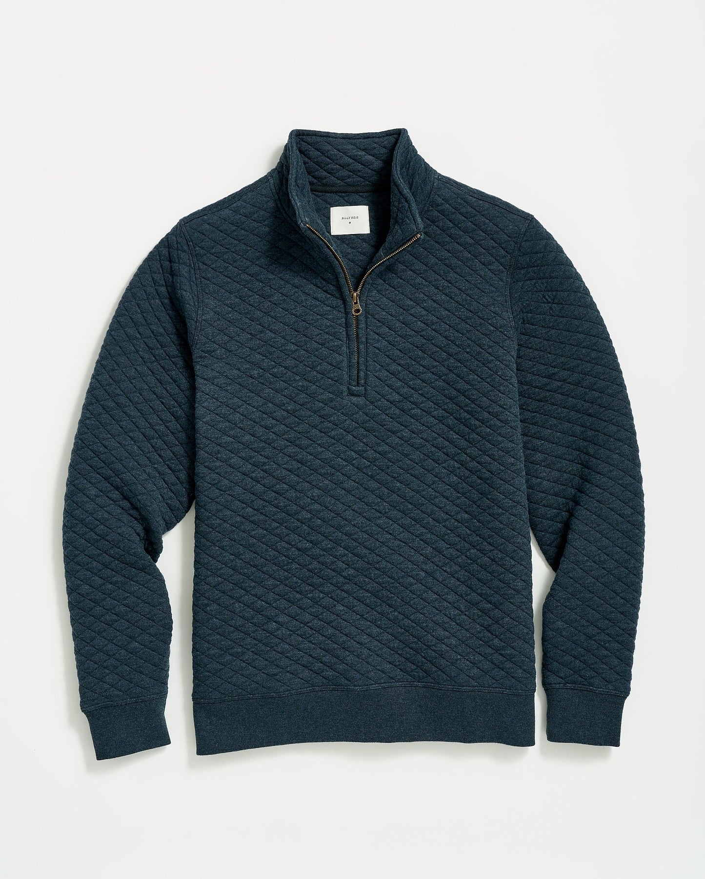 Diamond Quilt Half Zip Carbon Blue Billy Reid