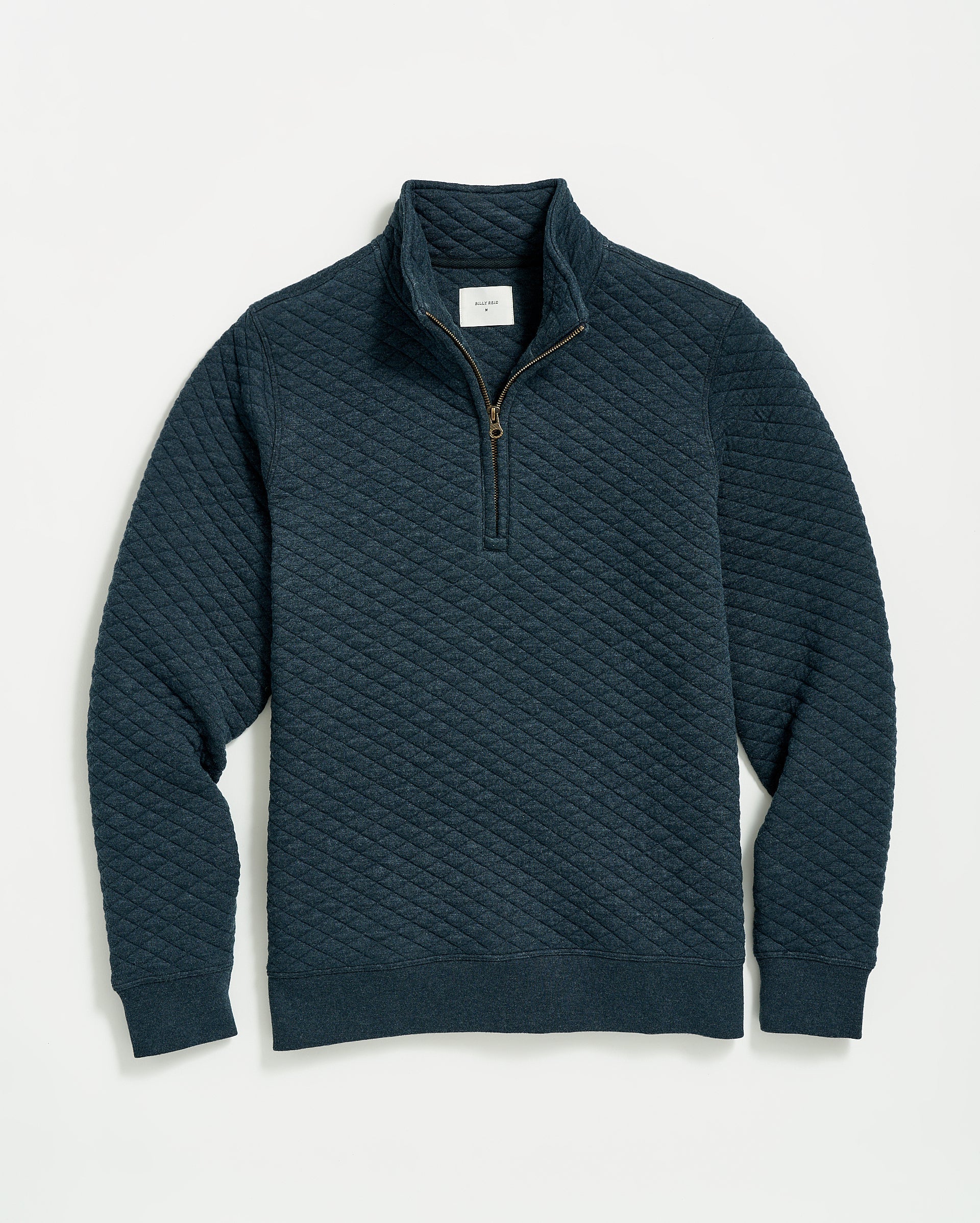 Diamond Quilt Half Zip Carbon Blue Billy Reid