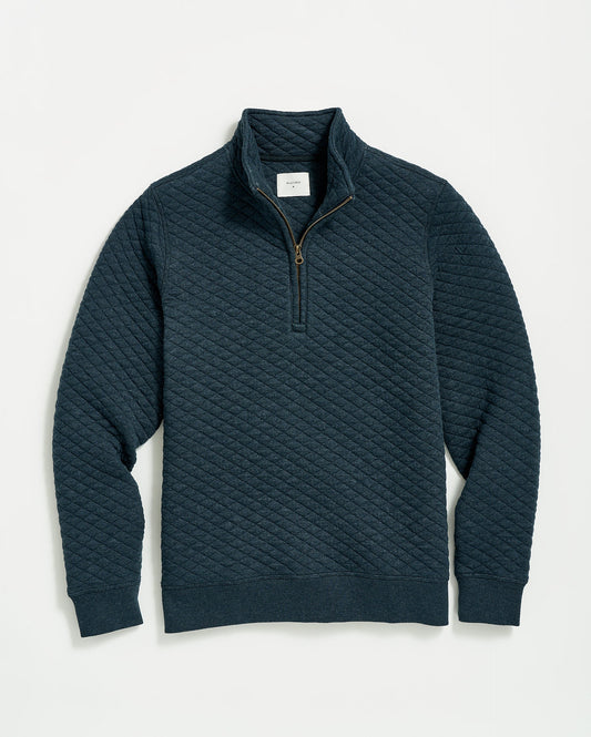 Diamond Quilt Half Zip Carbon Blue Billy Reid