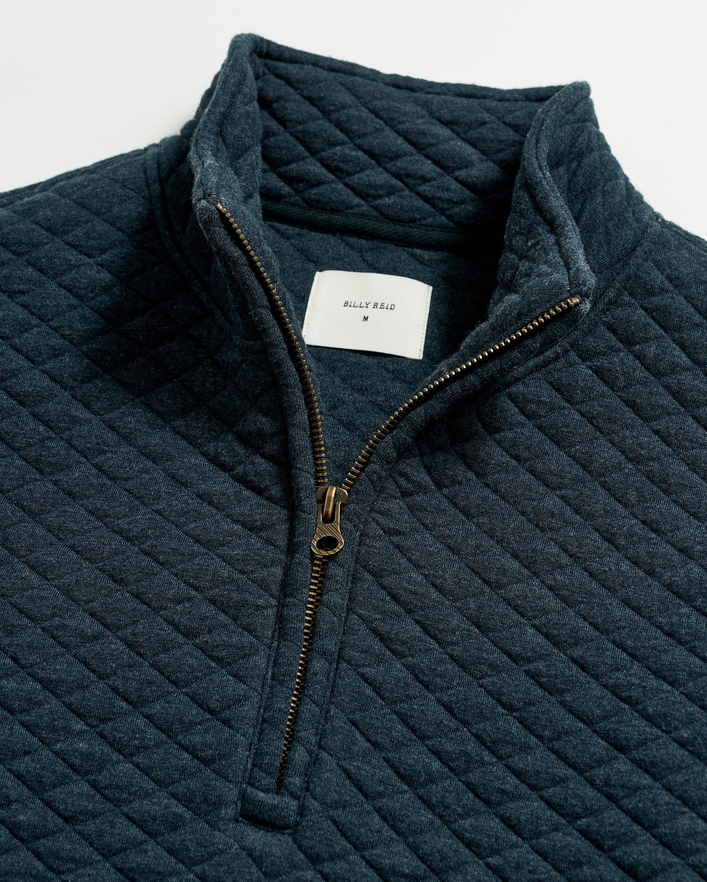 Diamond Quilt Half Zip Carbon Blue Billy Reid