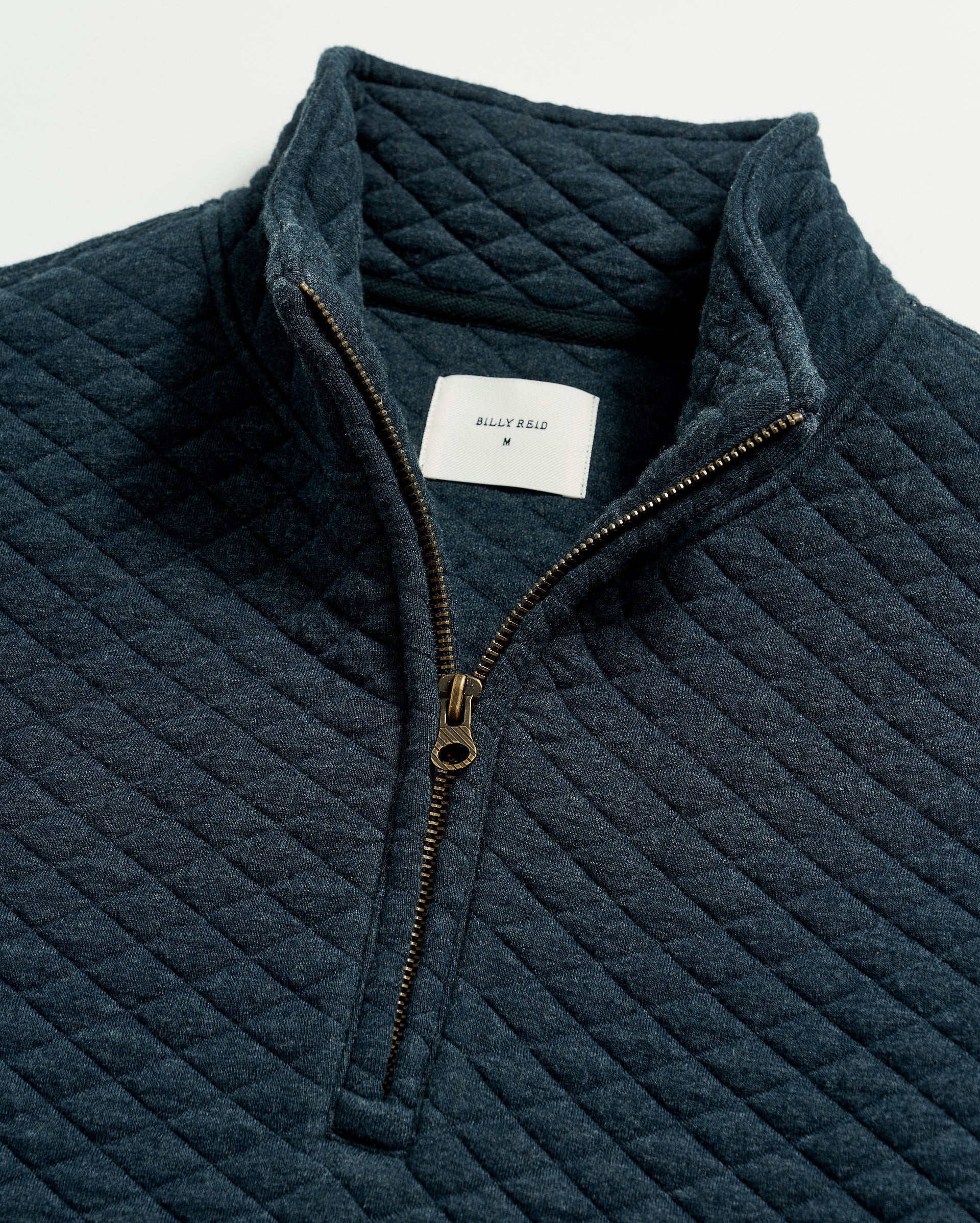 Diamond Quilt Half Zip Carbon Blue Billy Reid