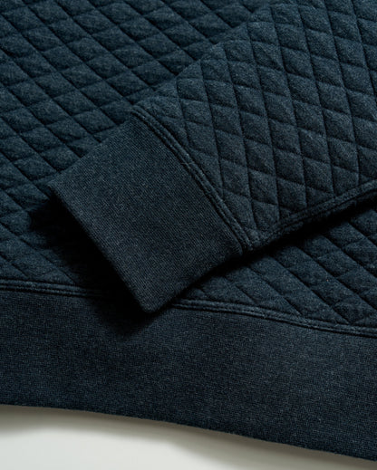 Diamond Quilt Half Zip Carbon Blue Billy Reid