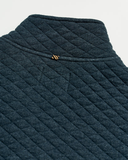 Diamond Quilt Half Zip Carbon Blue Billy Reid