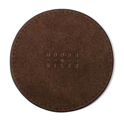 Moore & Giles Leather Coaster Set Seven Hills Chocolate Billy Reid