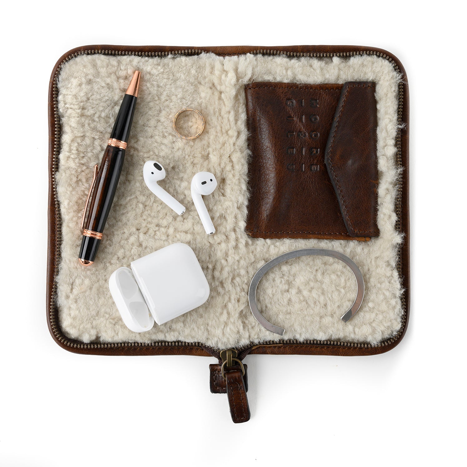 Moore & Giles Accessories Case Titan Milled Brown Billy Reid