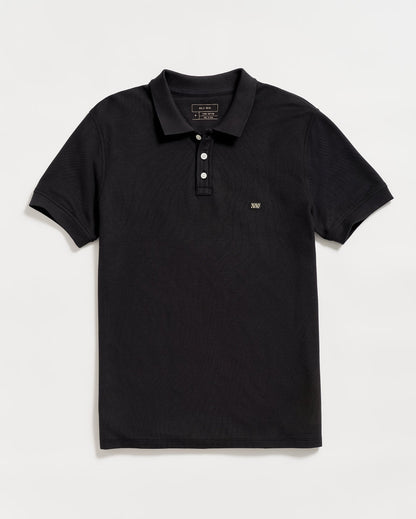 Pique Polo Black Billy Reid