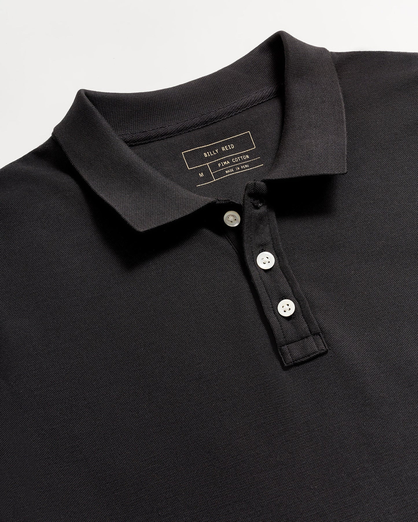Pique Polo Black Billy Reid