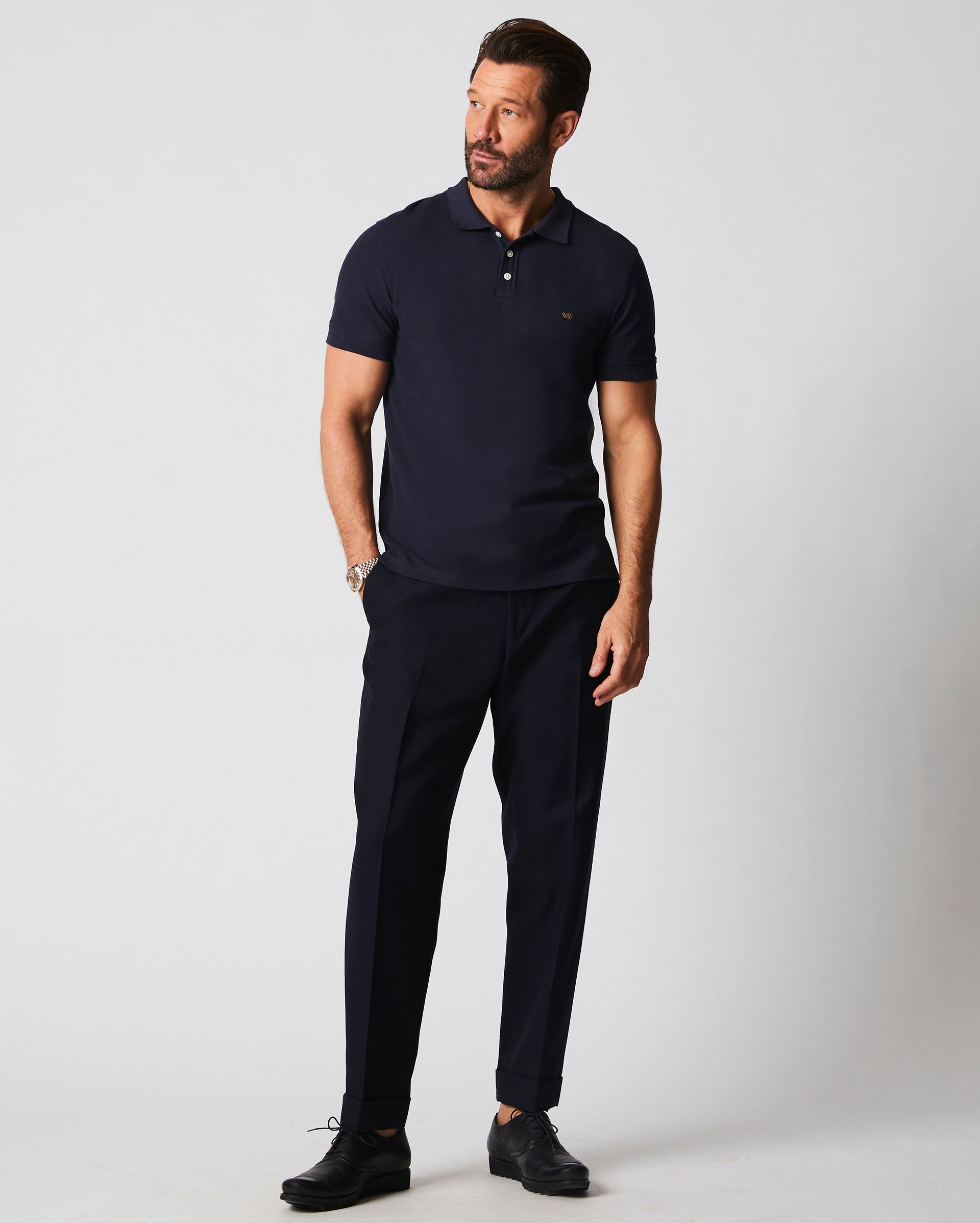 Pique Polo Navy Billy Reid