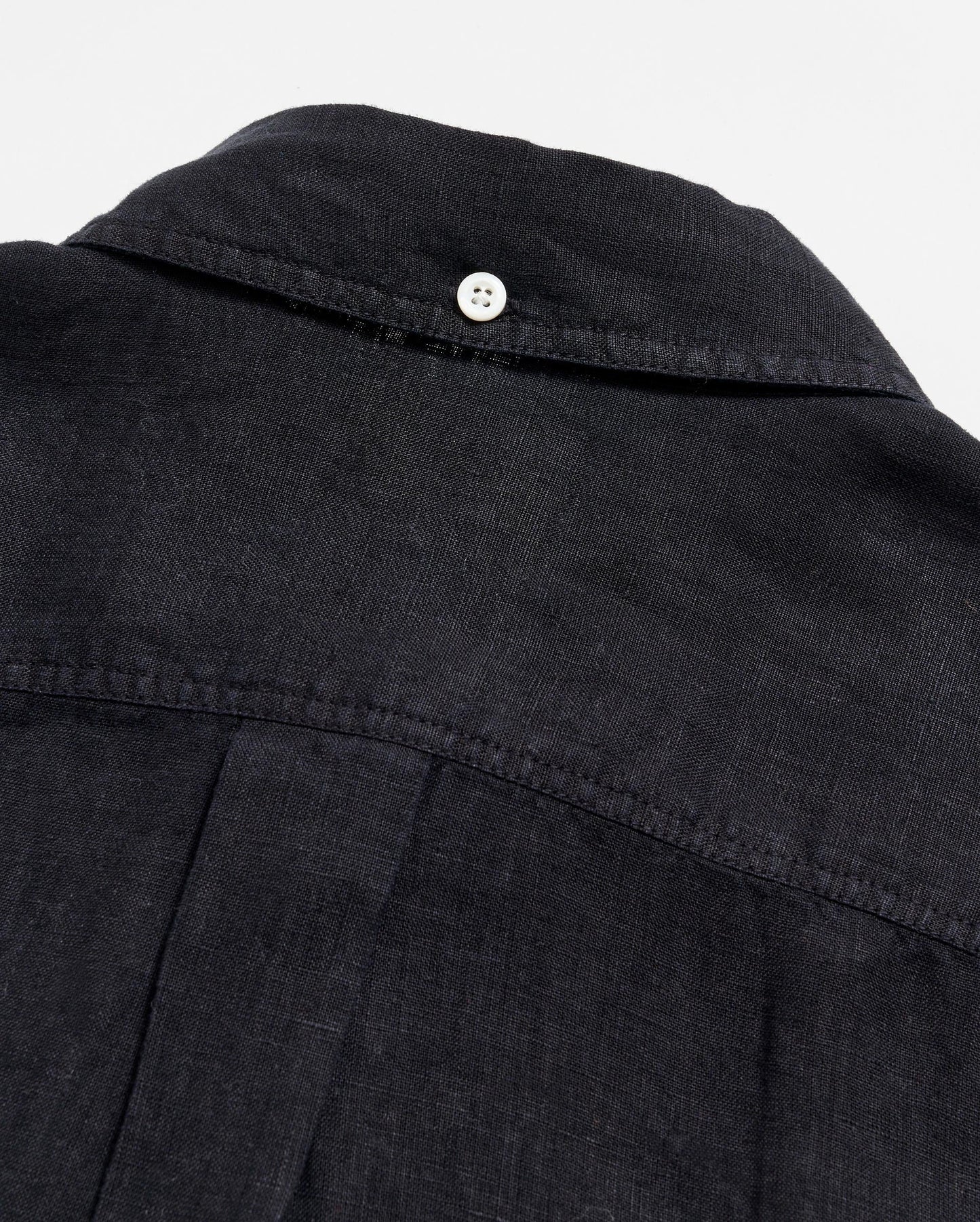 Short Sleeve Linen Tuscumbia Shirt Button Down Black Billy Reid
