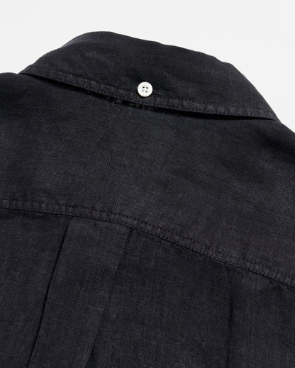 Short Sleeve Linen Tuscumbia Shirt Button Down Black Billy Reid