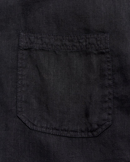 Short Sleeve Linen Tuscumbia Shirt Button Down Black Billy Reid