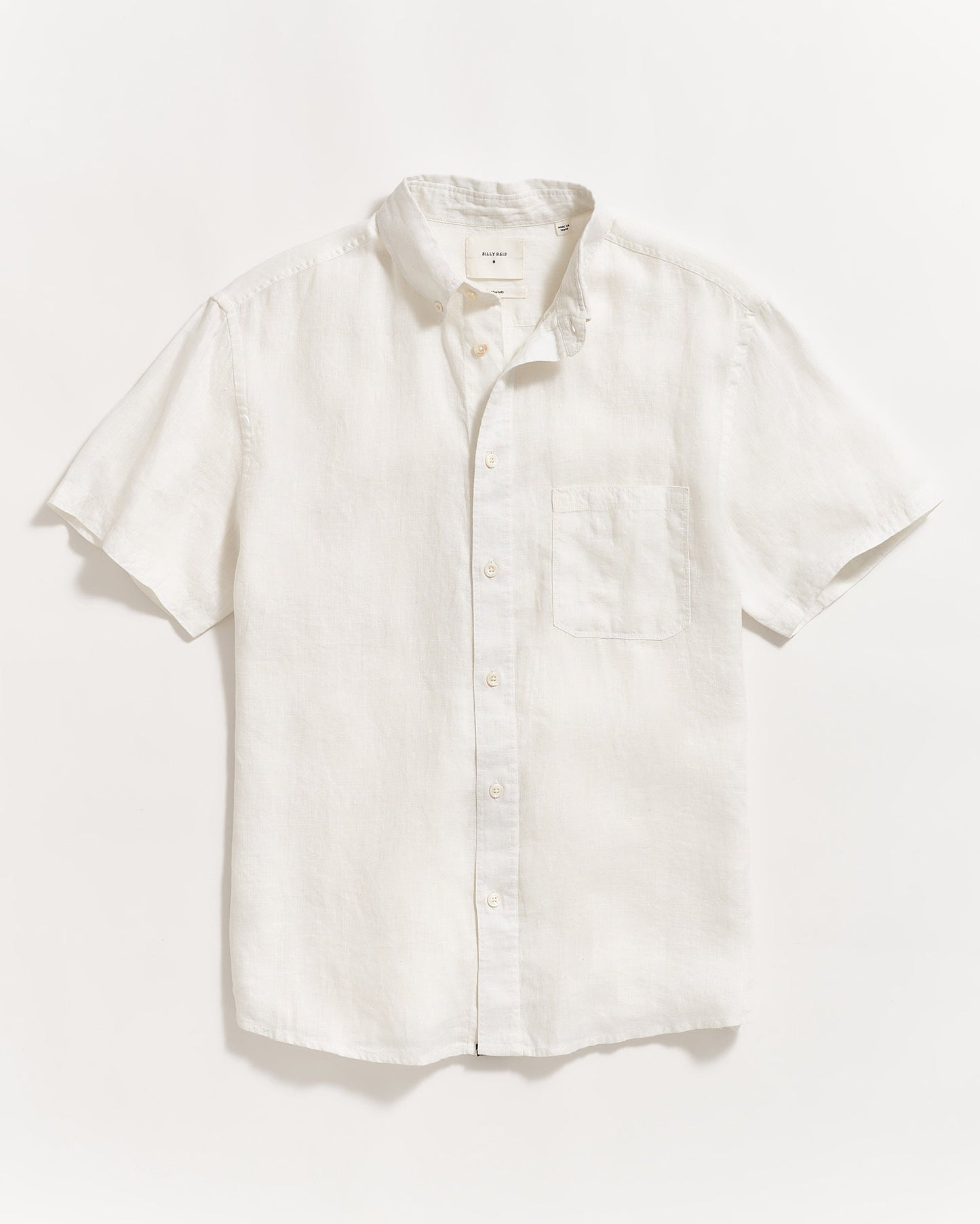 Short Sleeve Linen Tuscumbia Shirt Button Down White Billy Reid