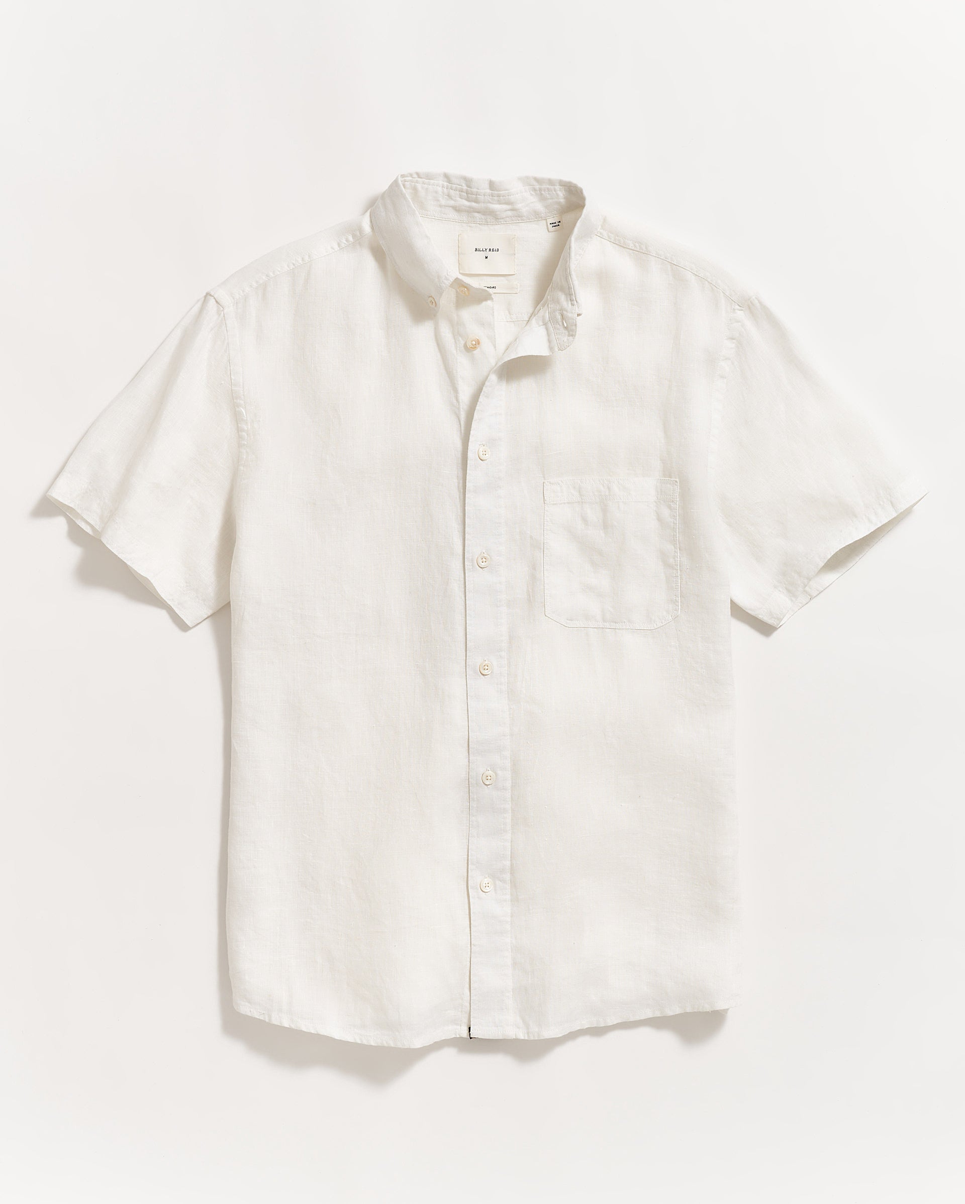 Short Sleeve Linen Tuscumbia Shirt Button Down White Billy Reid