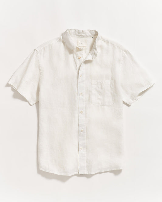 Short Sleeve Linen Tuscumbia Shirt Button Down White Billy Reid