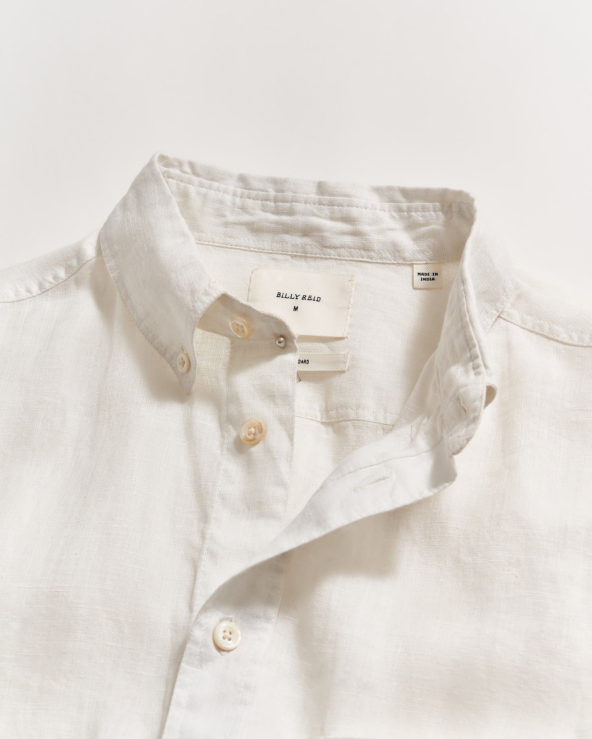 Short Sleeve Linen Tuscumbia Shirt Button Down White Billy Reid