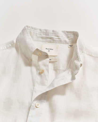 Short Sleeve Linen Tuscumbia Shirt Button Down White Billy Reid