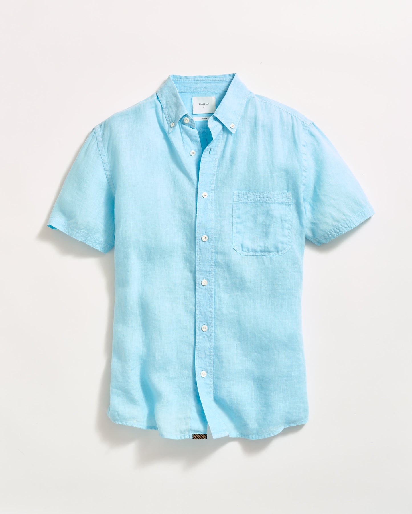 Short Sleeve Linen Tuscumbia Shirt Button Down Day Blue Billy Reid