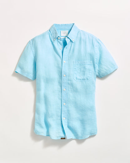 Short Sleeve Linen Tuscumbia Shirt Button Down Day Blue Billy Reid