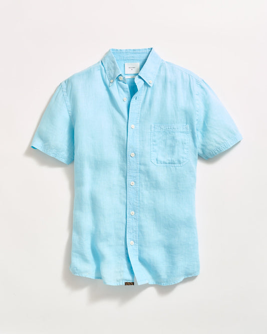 Short Sleeve Linen Tuscumbia Shirt Button Down Day Blue Billy Reid